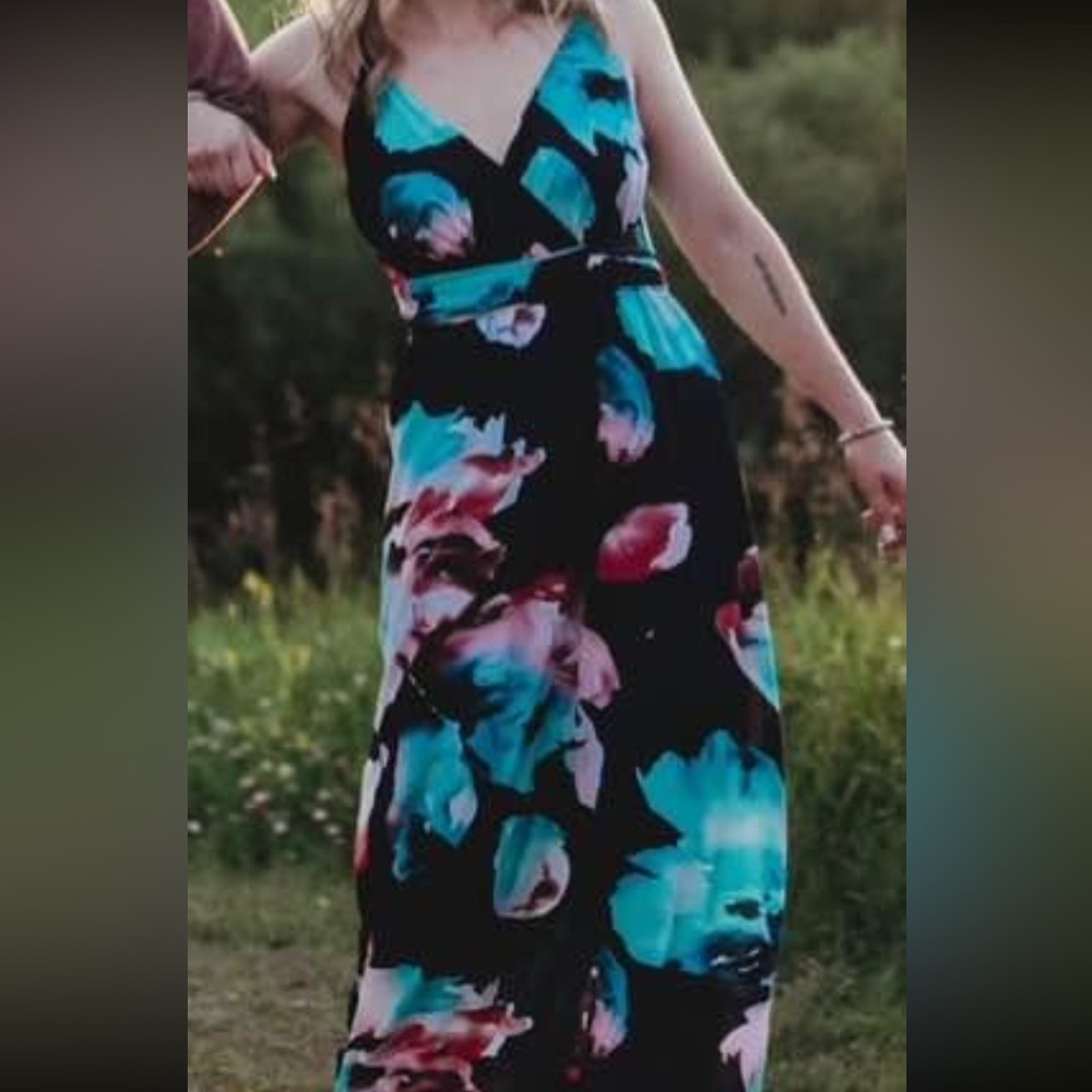 Pink Lily Floral Maxi Dress
